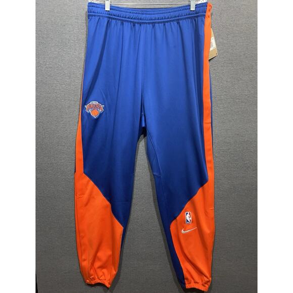 Nike New York Knicks NBA Pregame Warmup Button Sweatpants Blue MEN Size L Tall - Picture 1 of 12
